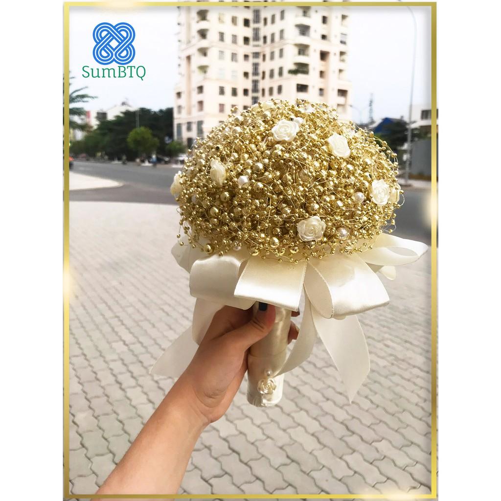 Hoa Cầm Tay Cô Dâu Hoa Cưới Hạt Cườm Kết Hoa