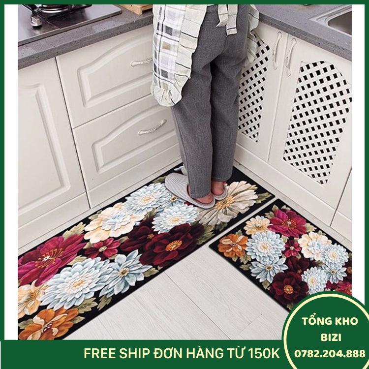 Bộ 2 Thảm Bếp Đế Cao Su Chống Trơn Trượt Dễ Lau Sạch - Màu Ngẫu Nhiên - Free Ship Toàn Quốc
