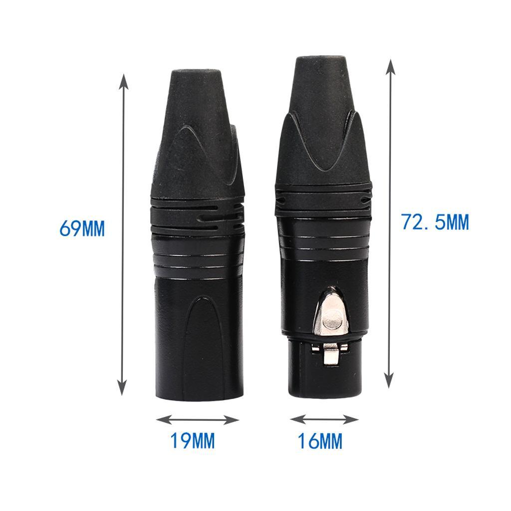 5 Pairs 3 Pin XLR Microphone Plug Audio Cable Connector Male & Female DIY