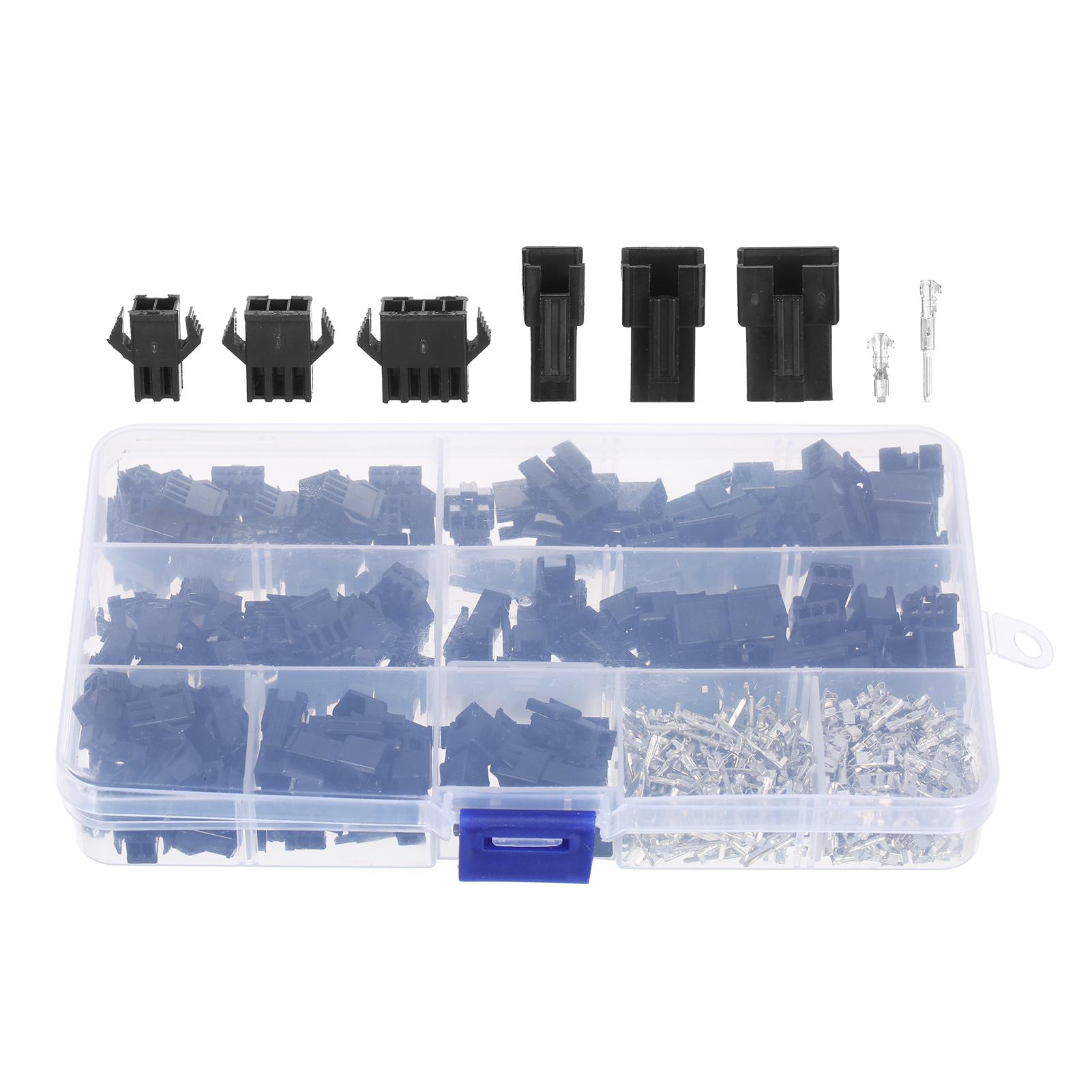 480Pcs JST SM 2.54mm Pitch 2-Pin 3-Pin 4-Pin Connector Housing Assortment Kit Female and Male Dupont Connector Set for