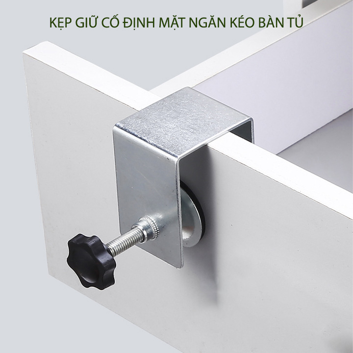 Kẹp cố định mặt ngăn kéo tủ, giúp dễ dàng lắp đặt và chính xác