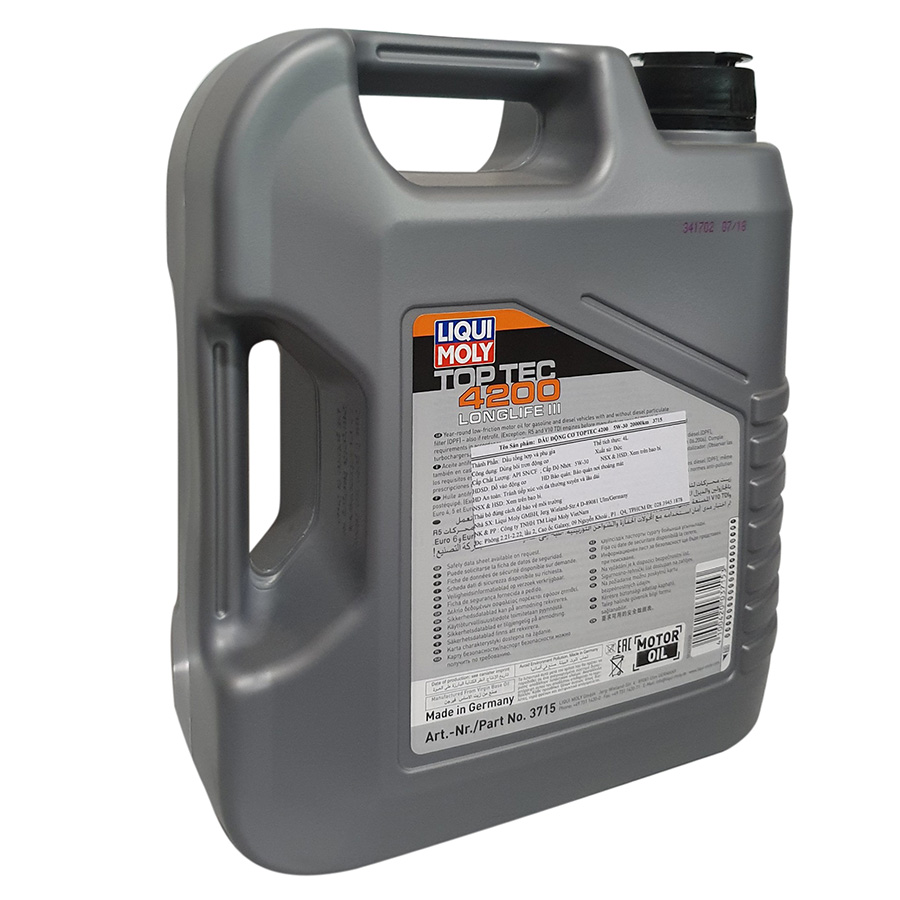 Dầu Nhớt Tổng Hợp Ô Tô Liqui Moly 3715 Top Tec 4200 5W30 (SM/CF) (4L)