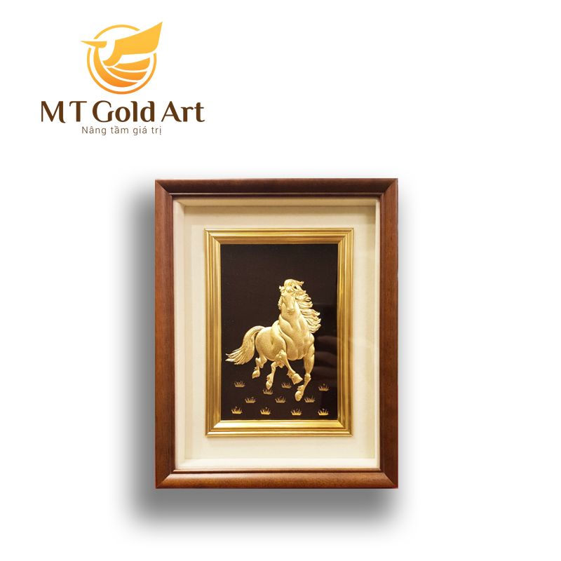 Tranh mã đáo thành công CNC (27x34cm) MT Gold Art- Hàng chính hãng, trang trí nhà cửa, quà tặng sếp, đối tác, khách hàng.