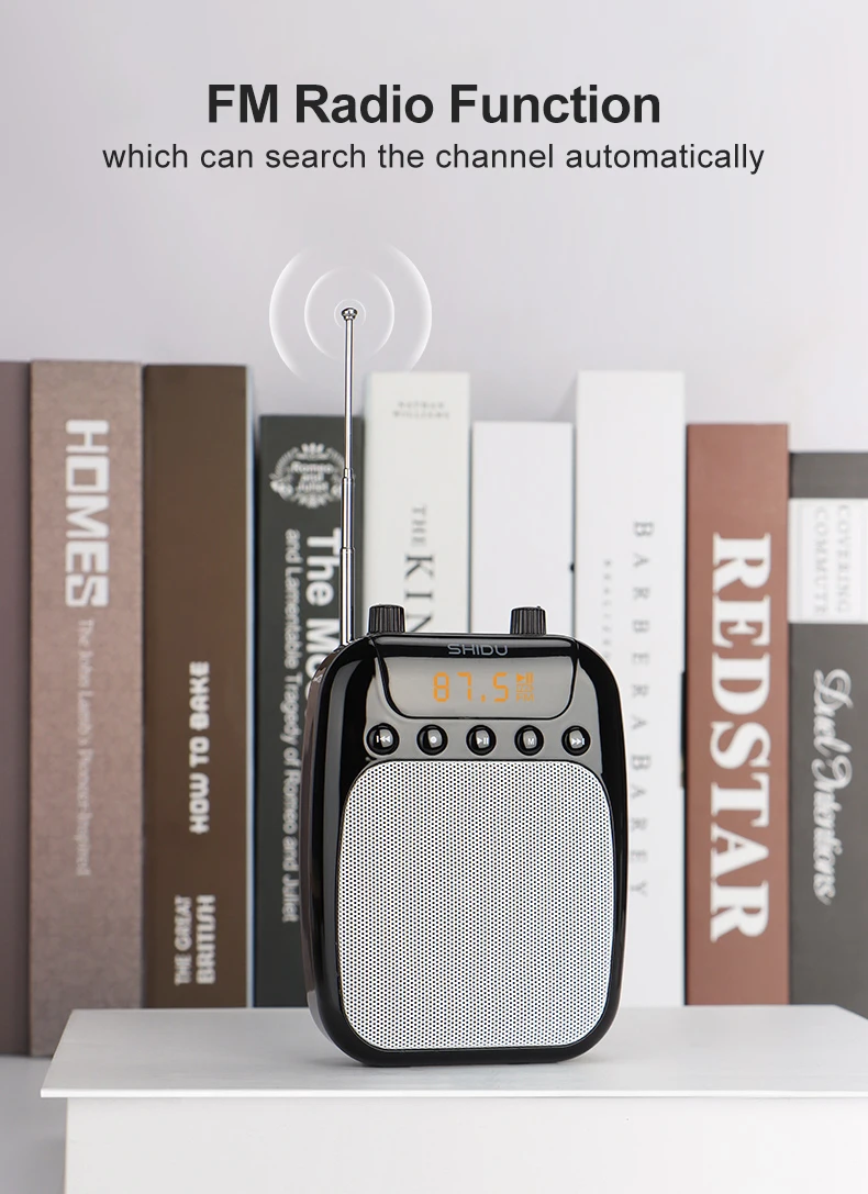 Tặng Kèm Micro Không Dây Trị Giá 199K - Loa Trợ Giảng Có Dây Shidu SD-S358 Công Suất Loa 10W Kết Nối Bluetooth,FM, Dung Lượng Pin 2500mAh Sử Dụng Lên Tới 15h. SHIDU S358 10W Wireless Mini Amplifier Meeting Guide Headset Micro Wireless - Hàng Chính Hãng