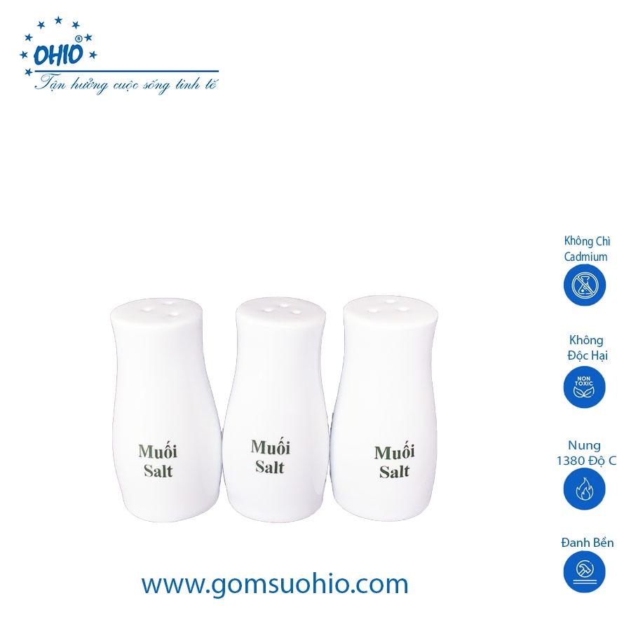 Lọ Rắt Muối Sứ Trắng OHIO