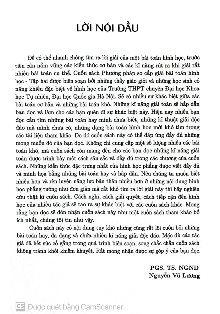 Sách - Phương pháp sơ cấp Giải bài toán Hình học - Tập 1 (Trường THPT Chuyên Khoa học tự nhiên)