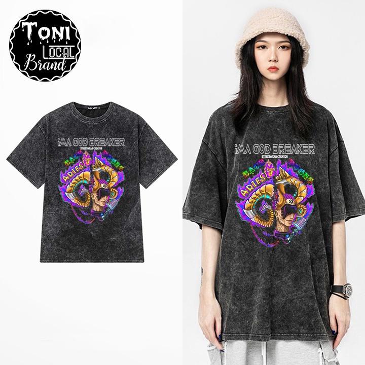 ÁO THUN Tay Lỡ Bạch Dương Local Brand Unisex Cotton 100 Form Rộng Nam Nữ
