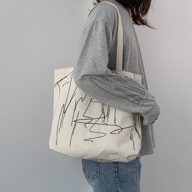 Túi tote túi vải canvas phong cách Hàn Quốc dáng vuông Giatot68 558
