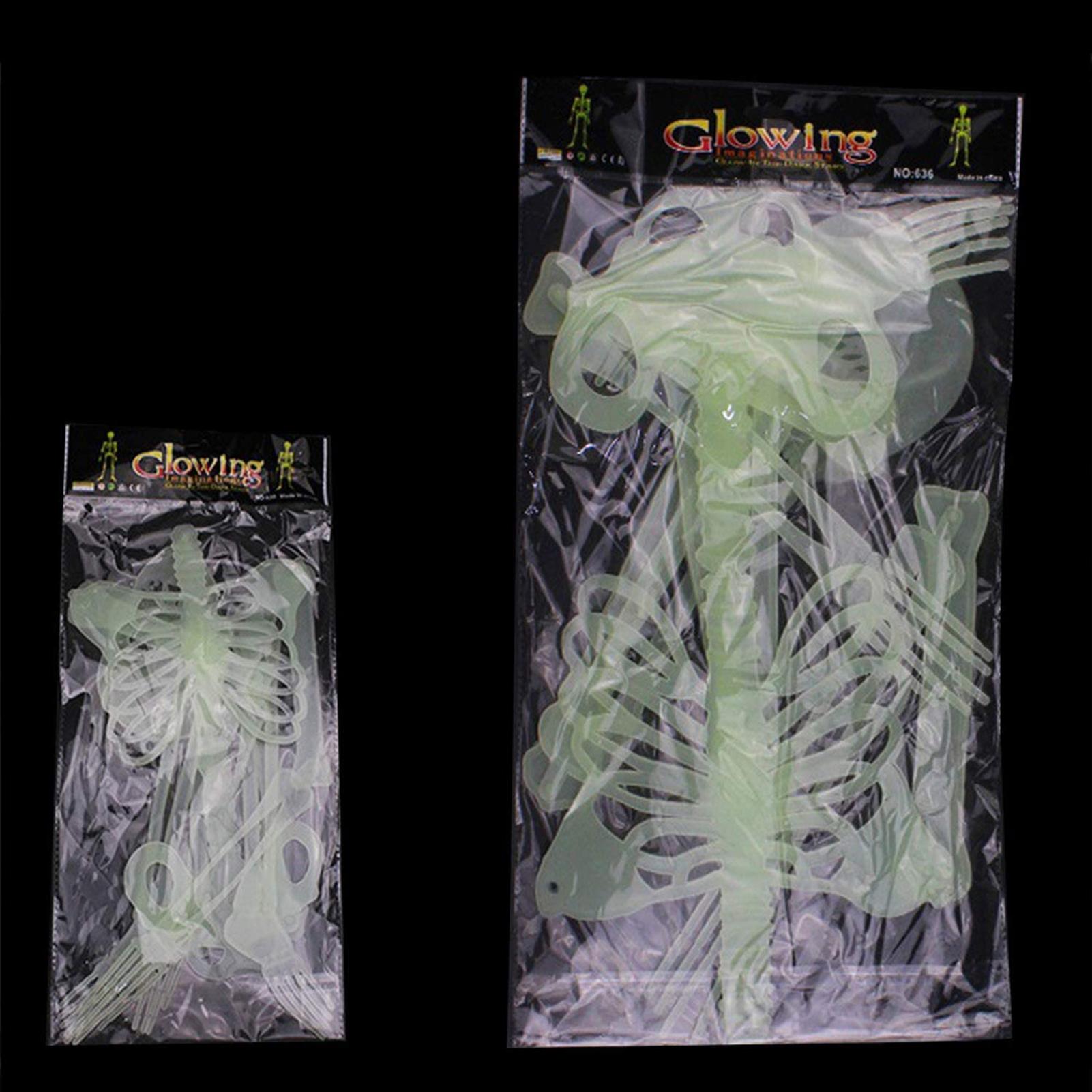 Set 2 Phụ Kiện Bộ Xương Có Đèn Phát Sáng Trang Trí Halloween