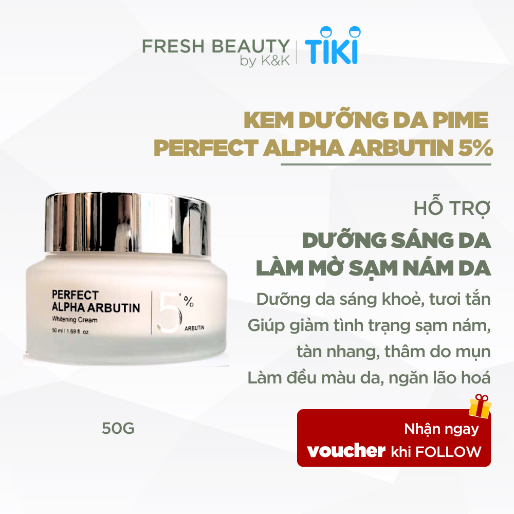 Kem dưỡng da JJ Pure Alpha Arbutin 5% chính hãng Hàn Quốc, lọ 50g