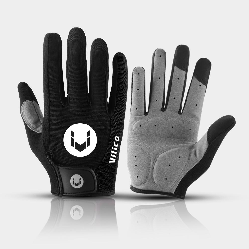 Phụ nữ nam giới đạp xe đạp găng tay đầy đủ Găng tay xe đạp chống trượt Gel Pad Motorcycle MTB Road Bike Găng tay Luva Mitten để bán Color: Black Size: XL