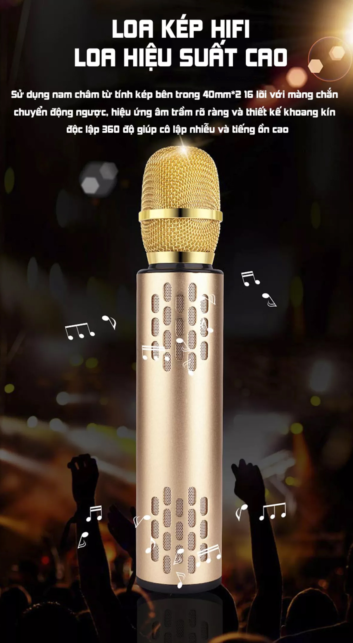 Micro không dây bluetooth kèm loa hát karaoke có khay cắm thẻ nhớ âm thanh vượt trội PKCB - Hàng chính hãng