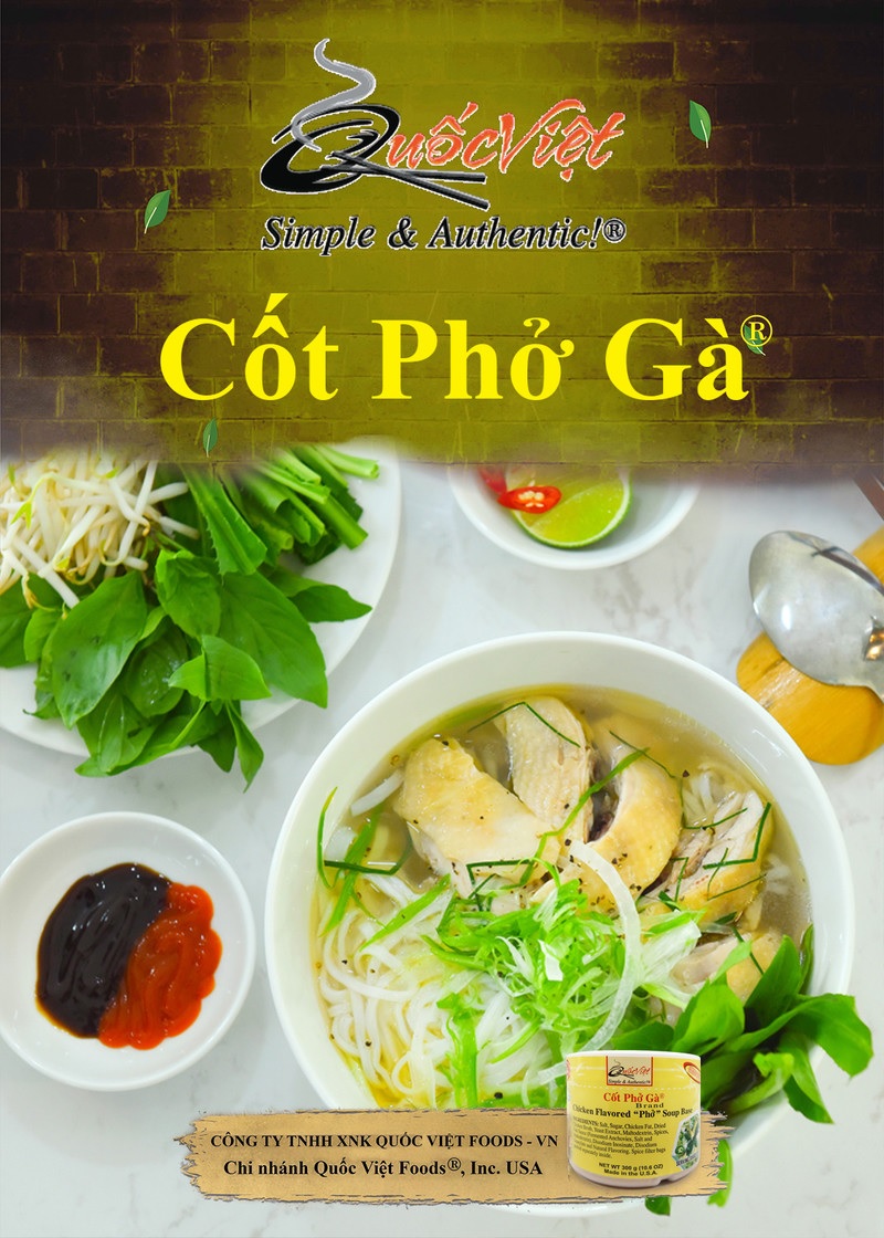 GIA VỊ NẤU Phở Gà Cốt Quốc Việt 300G - Gia vị hoàn chỉnh nhập khẩu