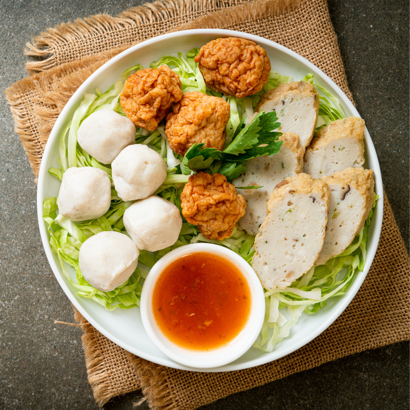 Tôm viên chiên, viên hải sản thả lẩu Đôi Đũa Vàng tươi ngon gói 420gr