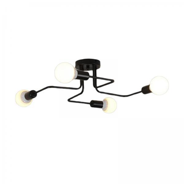2X Ceiling Light Retro Wrought Iron Large Black Chandelier Ceiling Lamp 4-Head