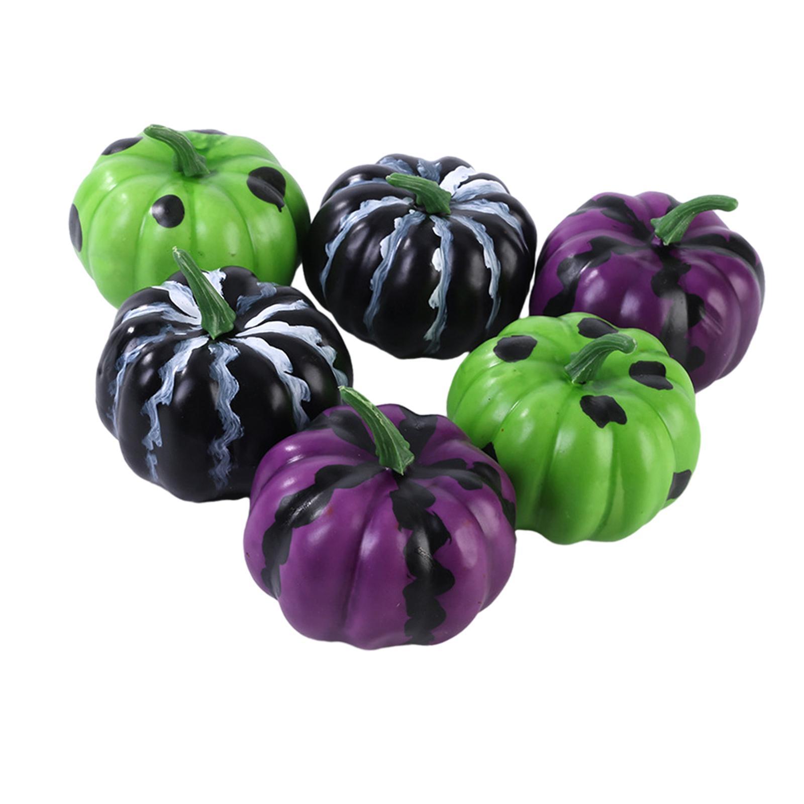 6x Mini Simulation Pumpkins Model Foam Pumpkin Model for Home Table Kitchen