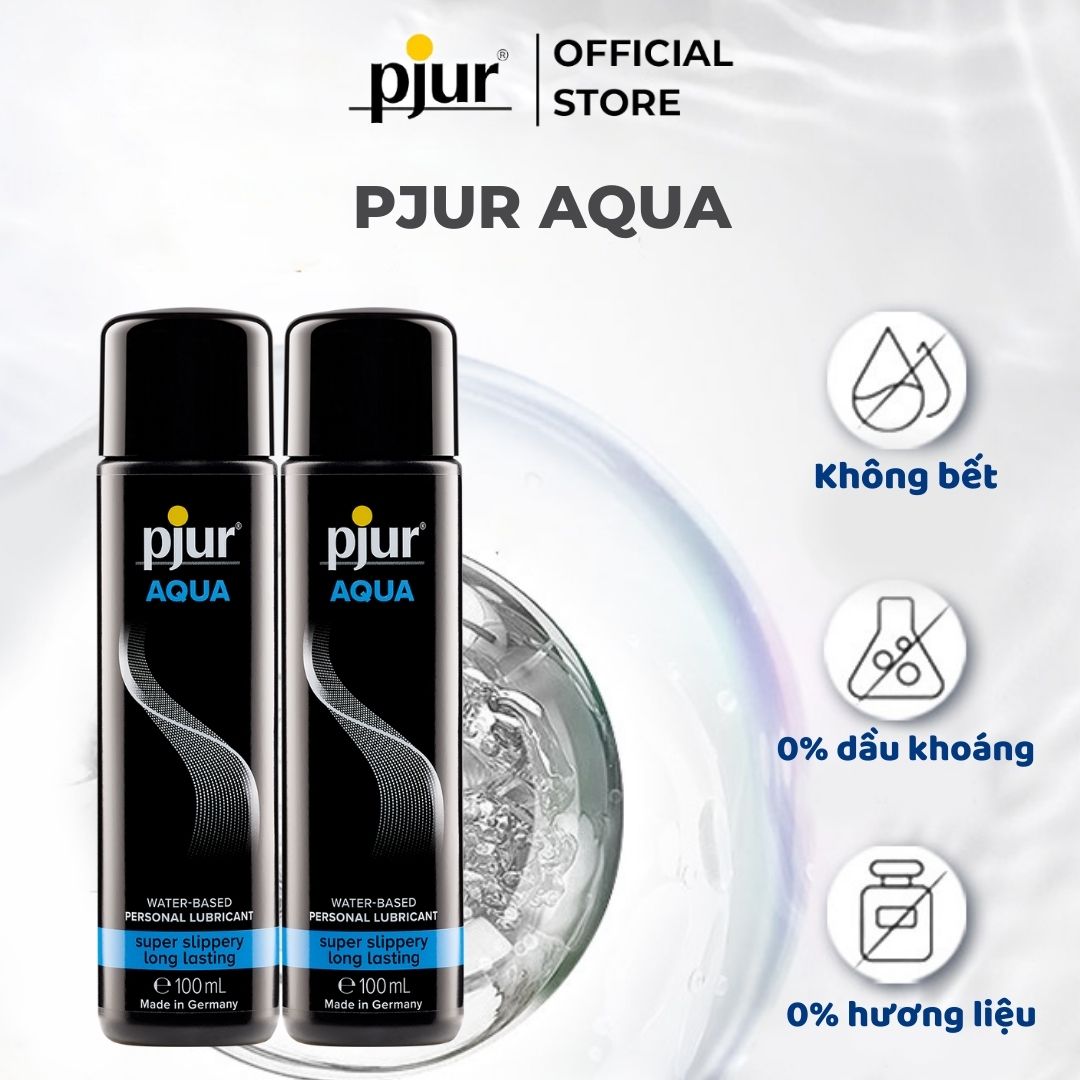 Gel bôi trơn gốc nước Pjur Aqua chai 100ml nuôi dưỡng làn da khô an toàn lành tính không chứa dầu chất béo