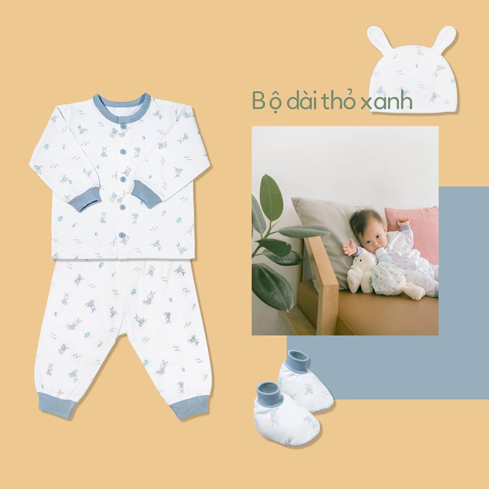 Bộ dài tay cài giữa cotton Mio mio