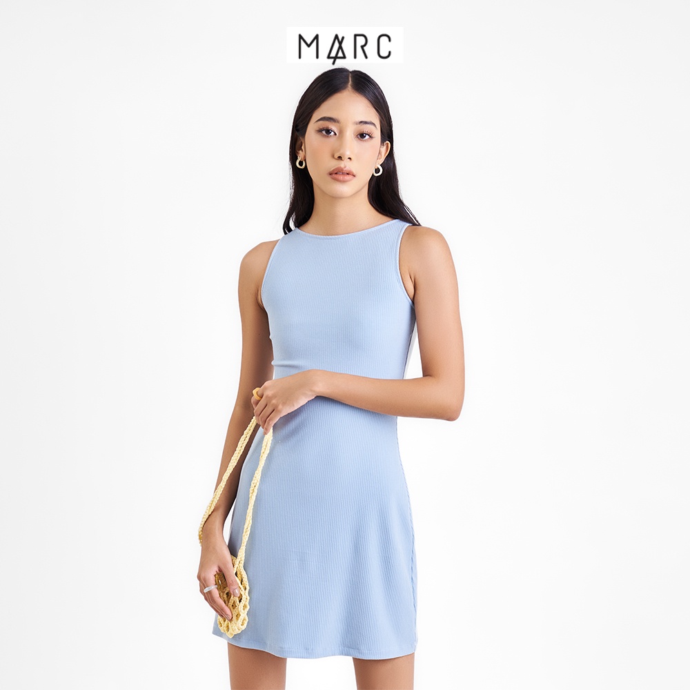 Đầm mini thun nữ MARC FASHION sát nách cổ thuyền CBLH093222