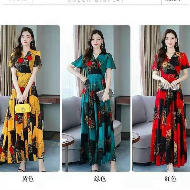 Váy Đi Biển - Đầm Maxi Dáng Dài Họa Tiết Voan Lụa Quảng Châu Cao Cấp Siêu Sang