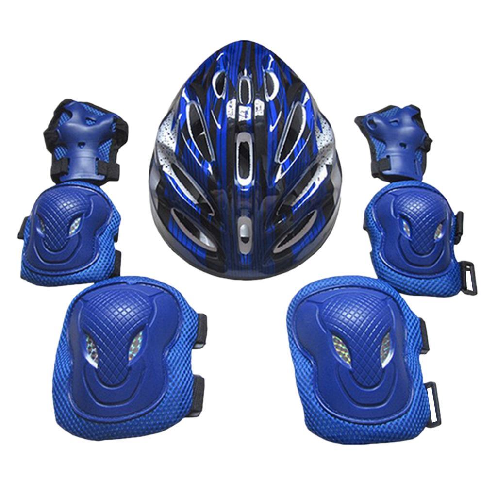 2 Set Outdoor Sports Protective Gear Set, Helmet and Pads of Wrist, Elbow, Knee for Multi-Sport. 7pcs/set for Kids Youth Adults