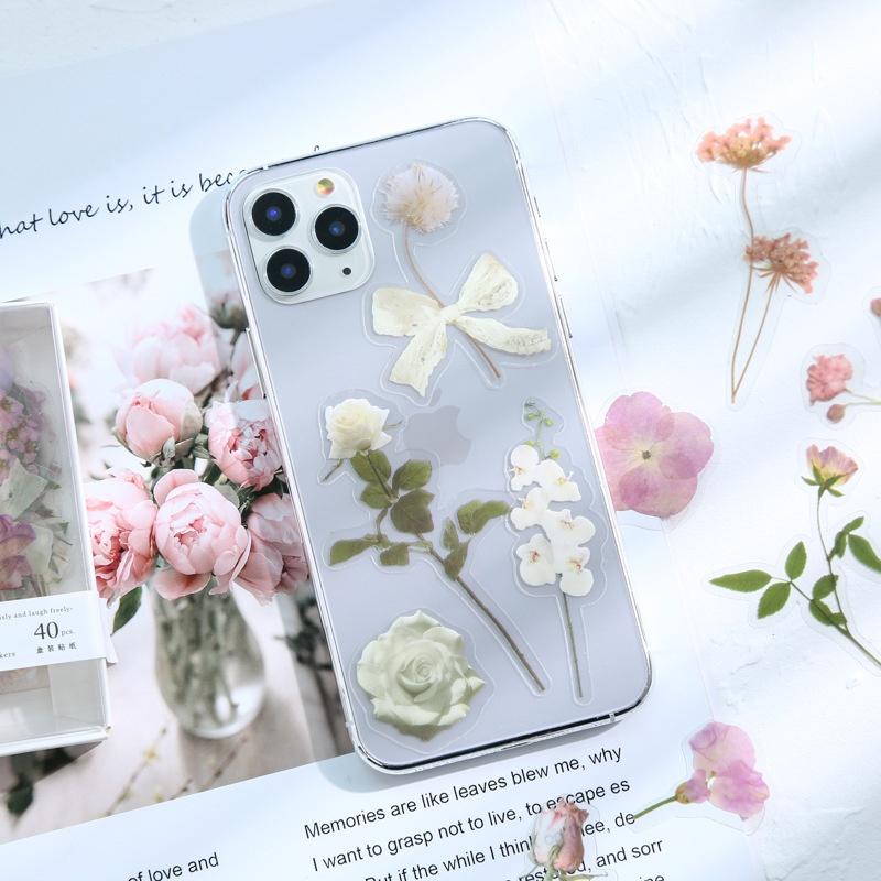 Sticker Hoa Lá Chống Nước PET Dán Sổ Trang Trí Bullet journal Kiểu Vintage ST5