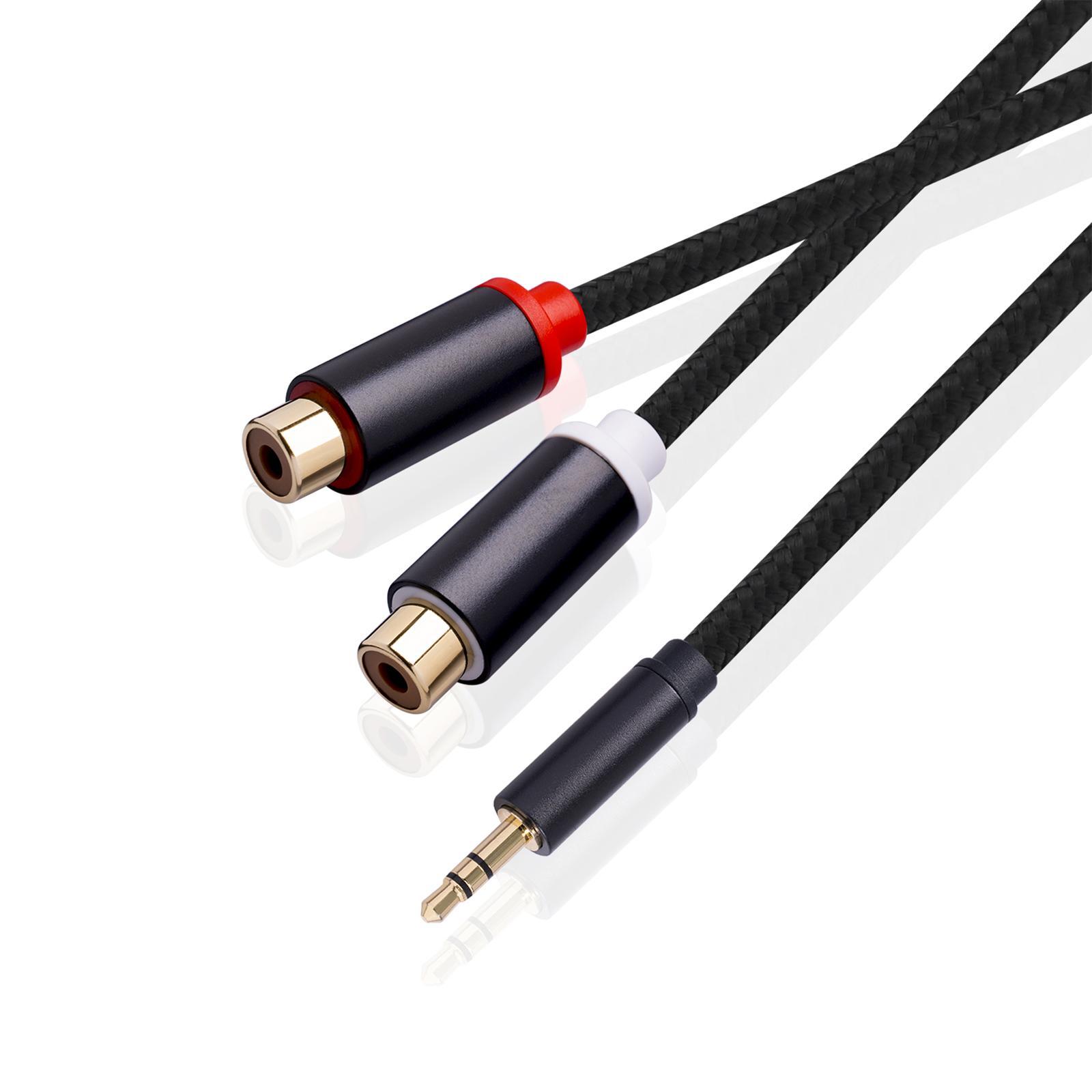 3.5mm to Dual RCA Cable Male-Female Audio Speaker Cord Splitter Cable for CD Player TV Stereo