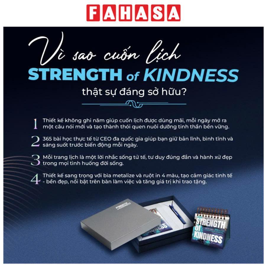 Lịch Bàn - Sức Mạnh Của Lòng Tử Tế - 365 Quotes Truyền Cảm Hứng Song Ngữ Việt - Anh - Tặng Kèm Bút Bi Thiên Long