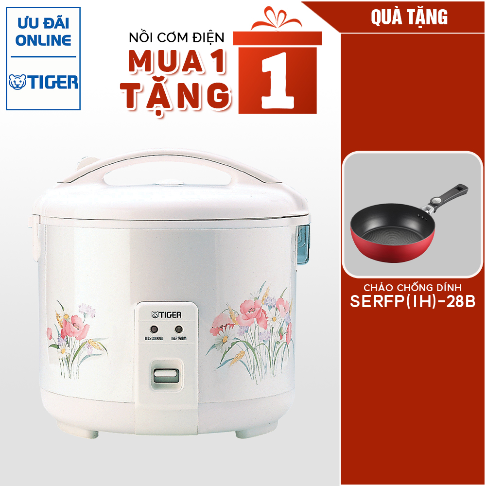 MUA 1 TẶNG 1 Nồi cơm điện đa năng Tiger 3 trong 1 JNP-1803 (1.8L) Màu Trắng NHẬN 1 CHẢO POONGNYUN SERFP(IH)-28B - Hàng chính hãng