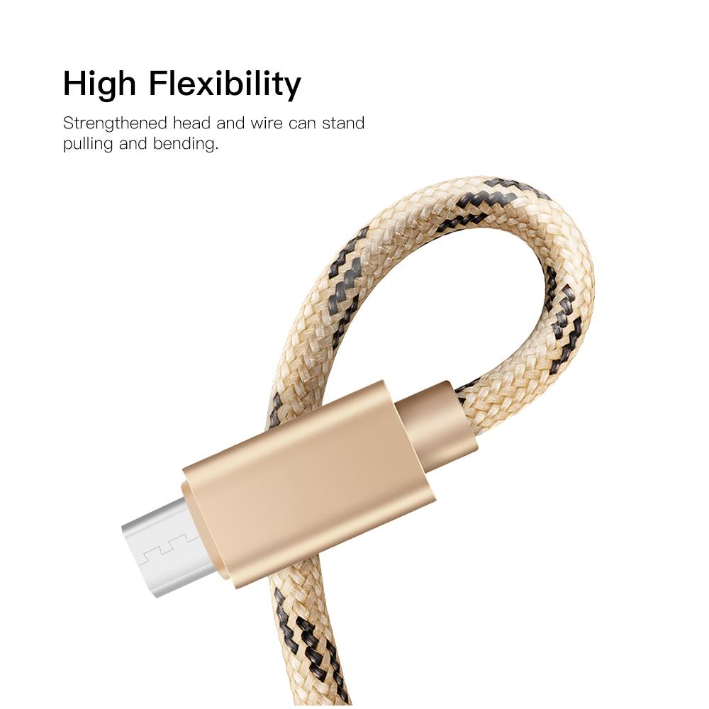 Micro USB Charging Cable Charging Data Cable Micro USB Phone Cable Data Sync Nylon Braided Replacement for Samsung
