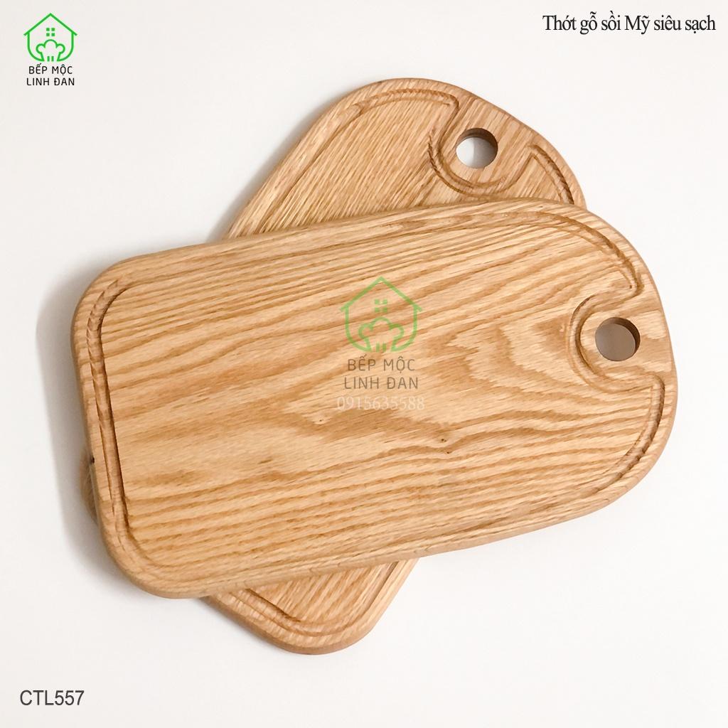 Thớt Gỗ Sồi Nguyên Tấm HAHANCO Bền Đẹp Siêu Sạch 20cm x 34cm