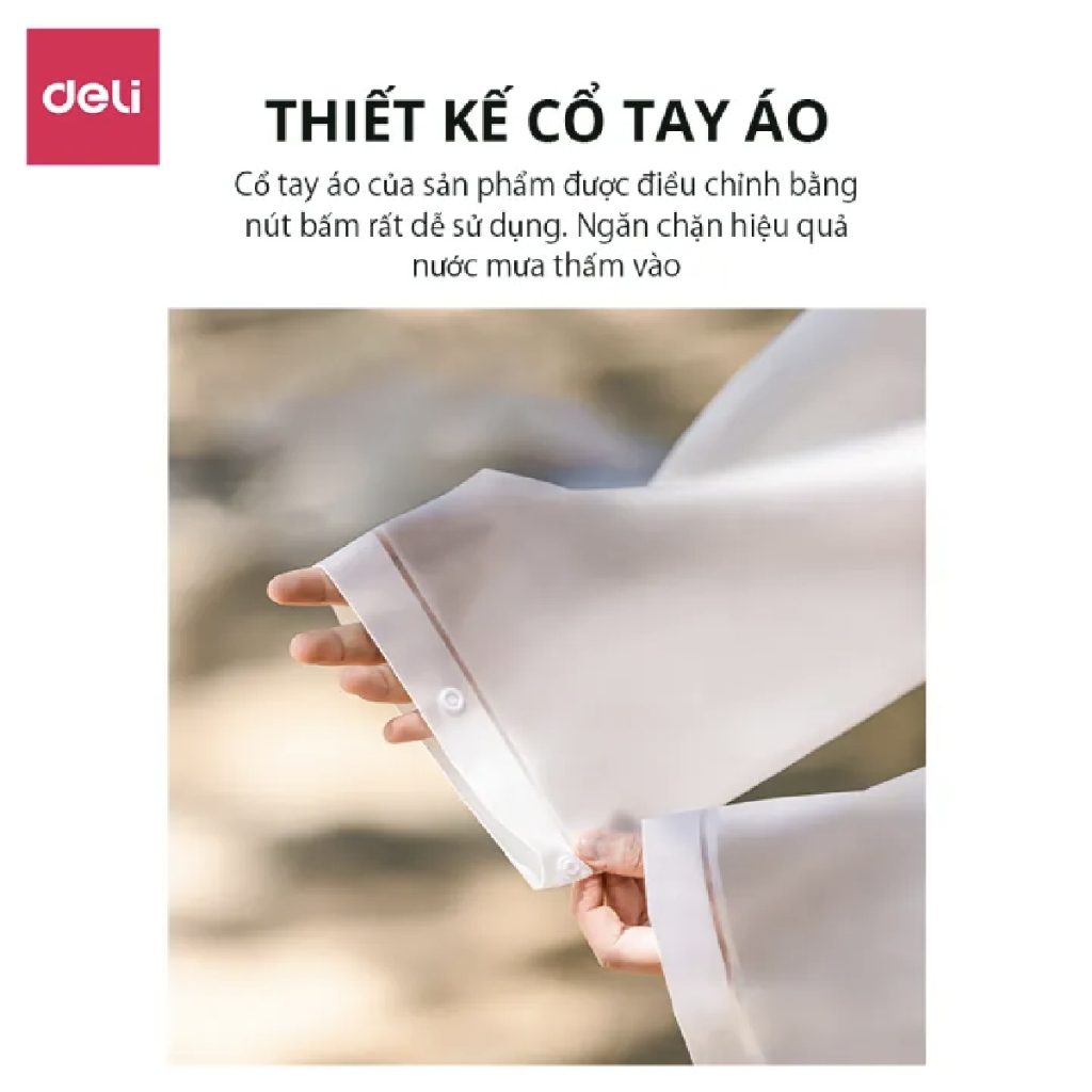 Áo Mưa Trong Suốt Deli - Phù hợp mưa phùn, bụi, nồm, ẩm - Vải Chống Thấm Cao Cấp - Thời Trang - DL553010 / DL553011