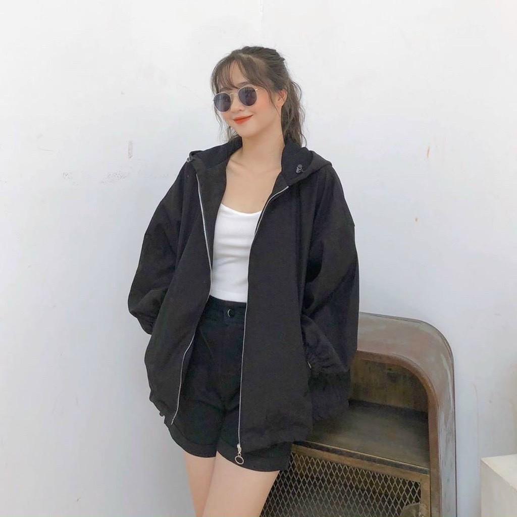 Áo Khoác Kaki nỉ Khóa Bo tay-Áo khoác Jacket hoodie trendy Ulzzang