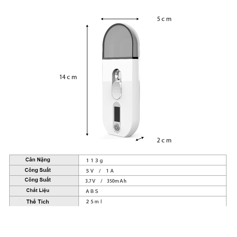 Máy Phun Sương Mini Cầm Tay Tạo Độ Ẩm Làm Mát Cấp Ẩm Cho Da - Xịt kháng Dưỡng Da Tiện Lợi - L1810