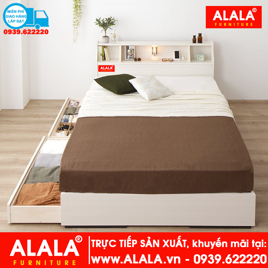 Giường ngủ ALALA07 gỗ HMR chống nước - www.ALALA.VN - 0939.622220