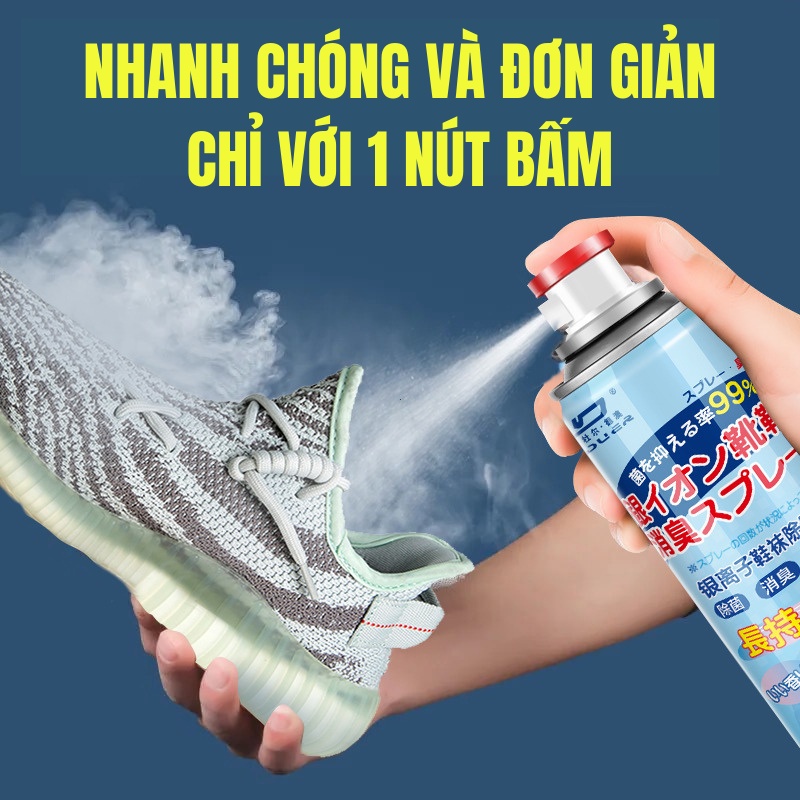 Chai Xịt Khử Mùi Hôi Giày Dép Chống Khuẩn 260ml