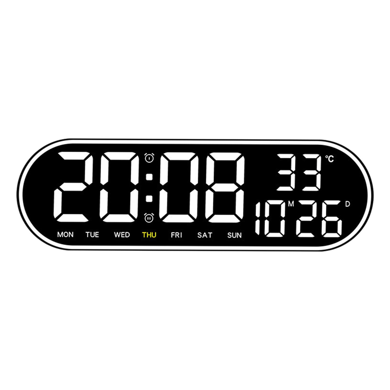 LED Wall Clock Modern LED Display Silent Alarm Clock for Home Bedroom Indoor