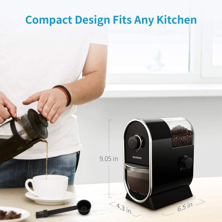 Máy xay hạt cà phê cao cấp Shardor CG815B, công suất 100W, lưỡi xay Burr - Hàng chính hãng, bảo hành 12 tháng