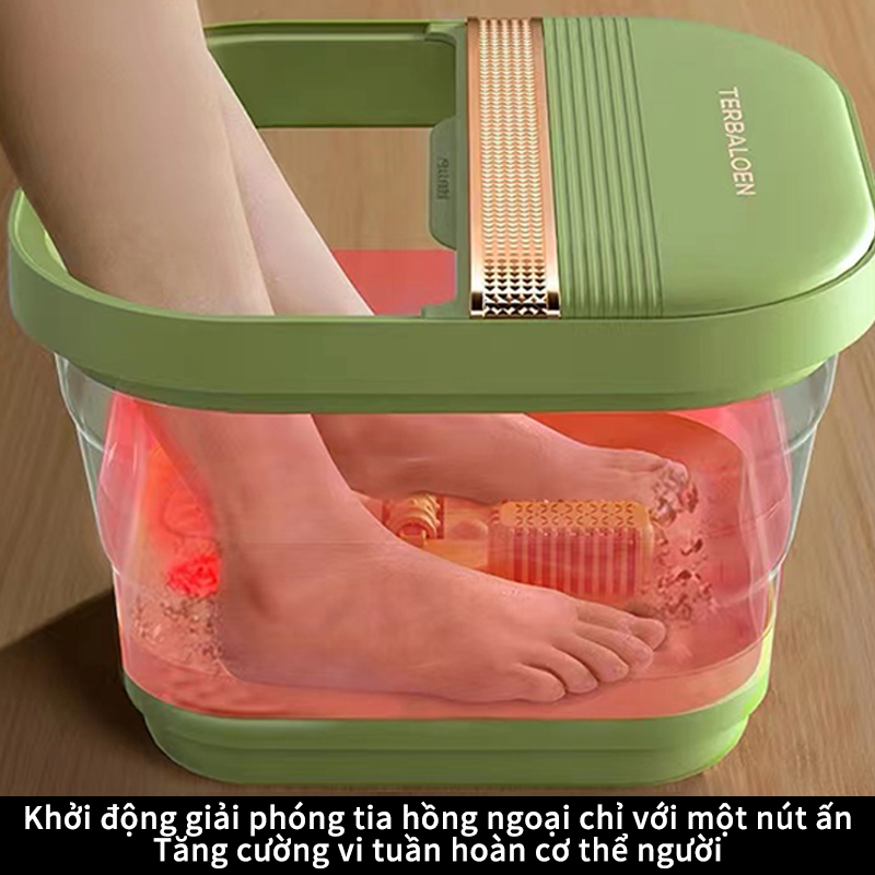 Bồn ngâm chân massage điện có thể gập gọn có tích hợp tia hồng ngoại Bồn ngâm làm nóng massage thư giãn chân, Giúp cơ thể khỏe mạnh, sảng khoái, tinh thần minh mẫn, giảm strees nhanh chóng.
