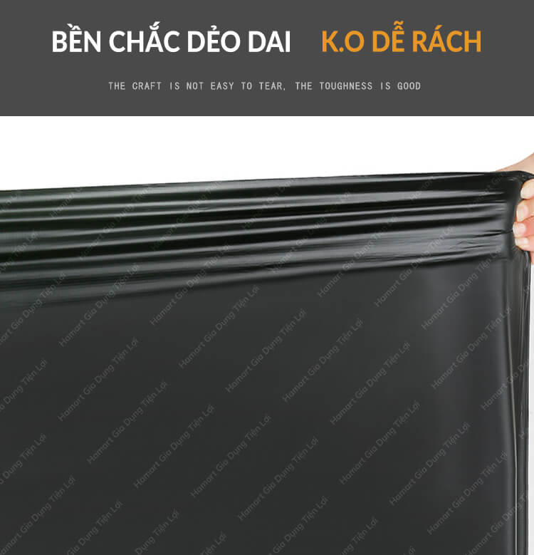 Túi Đựng Rác Size Đại Ko Quai HDPE Lớn Siêu Chắc Bao Đựng Rác Nylon To Màu Đen Tiện Lợi