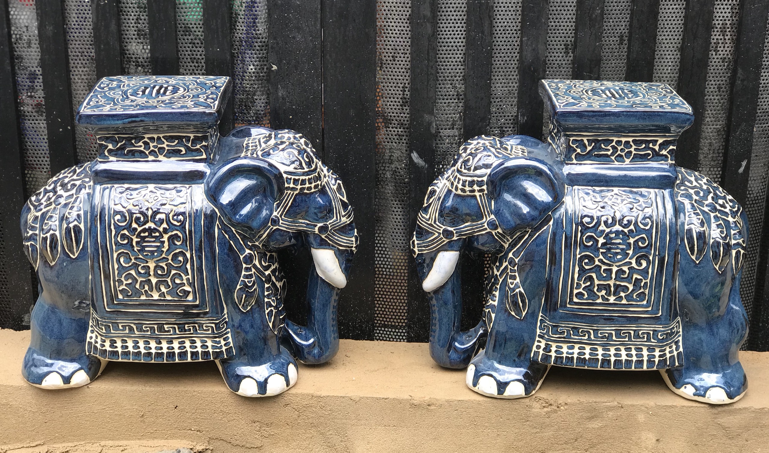 ĐÔN VOI GỐM SỨ 43CM VÒI CỤP GỐM SỨ NAM BỘ TRANG TRÍ DECOR PHONG THỦY SÂN VƯỜN VÀ TRONG NHÀ