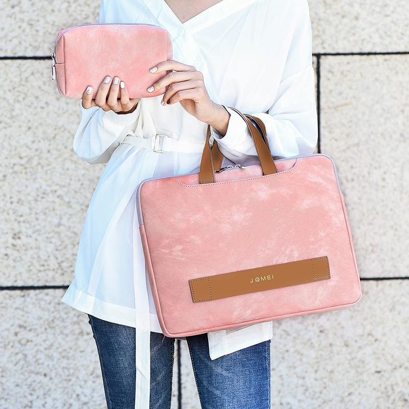 Chống Nước Laptop Chất Liệu Da PU Cao Cấp Ốp Lưng Cổ Xách Tay Túi Xách Cho Nữ 13.3 14 15.6 Inch Cho Macbook Air Pro xiaomi