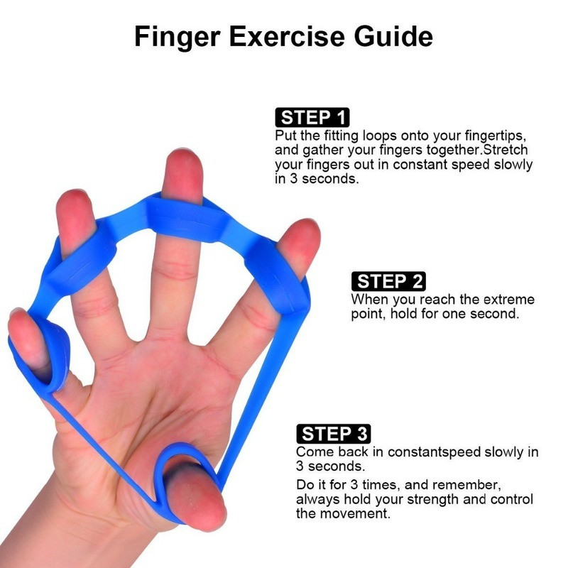 Tay nắm tay tăng cường ngón tay tập thể dục Grip Sức mạnh Trình huấn luyện giảm đau cổ tay cho guitar tập thể dục và leo núi Color: Fan-black 11LB
