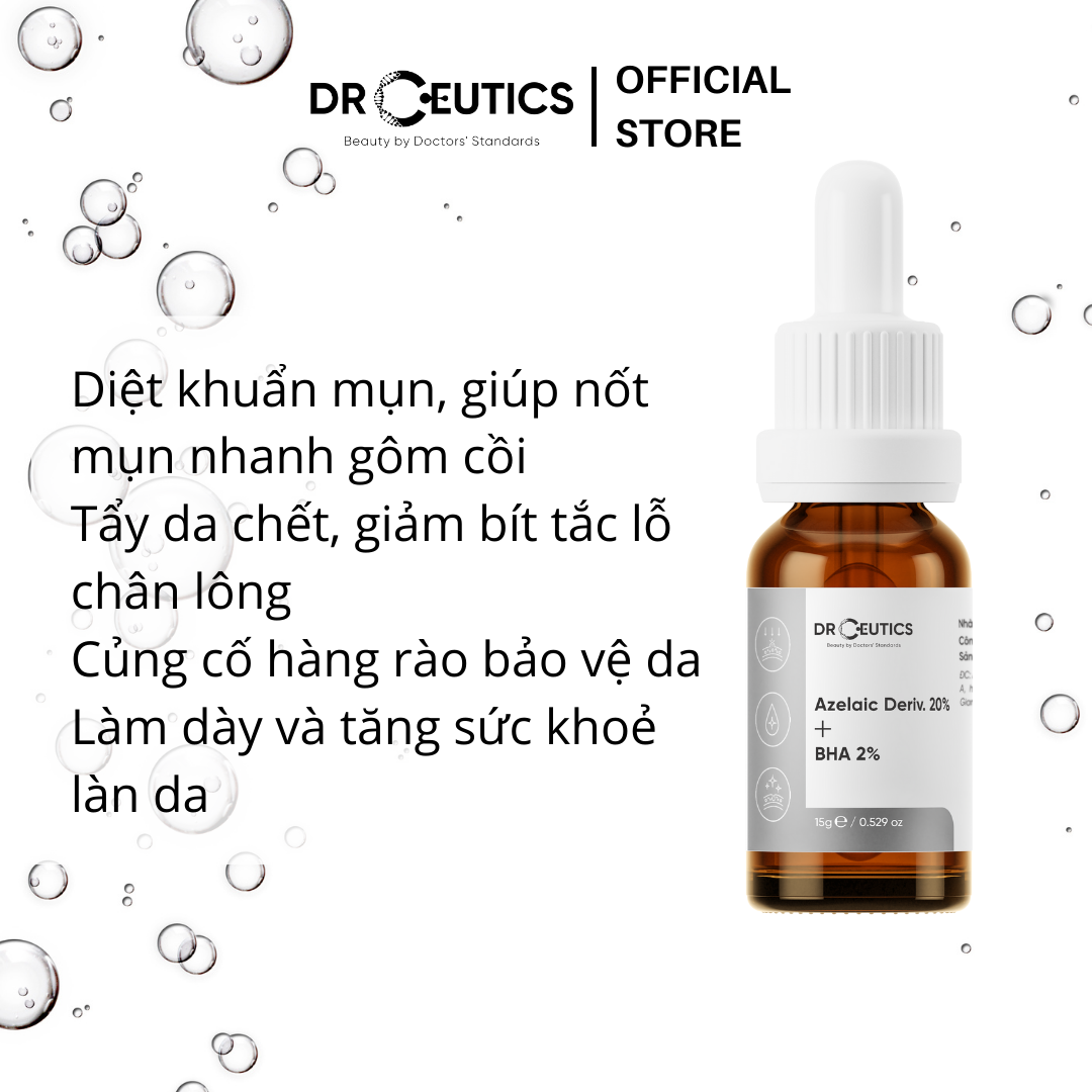 Tinh Chất Làm Giảm Mụn Mờ Thâm DrCeutics Azelaic Deriv 20% Và BHA 2%