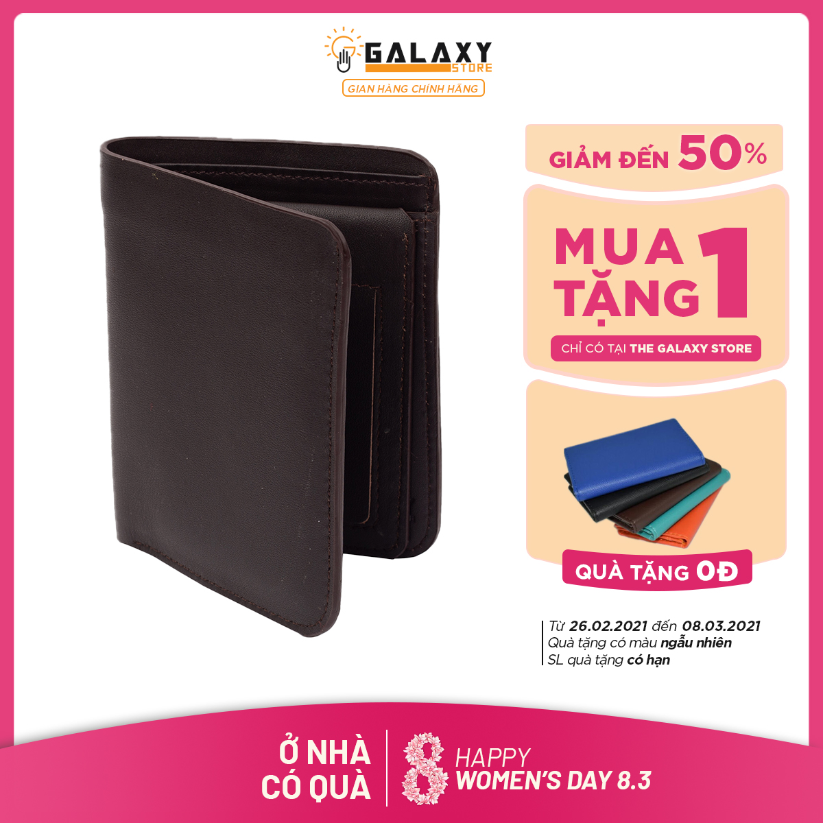 Ví Nam Bóp Nam Đứng Da Bò Thật Có Khe SIM Galaxy Store GVN05 (Nâu)