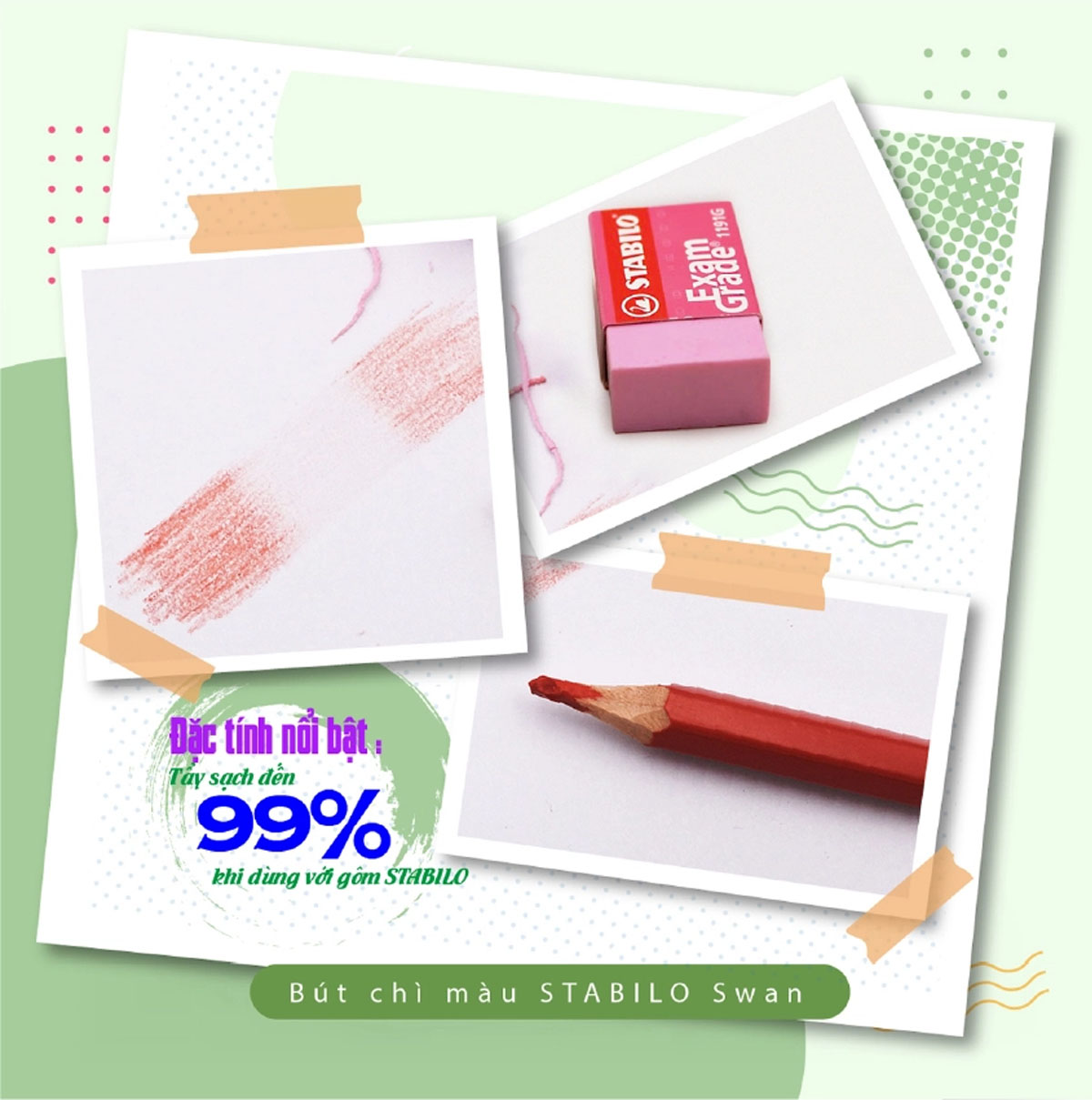 Combo gôm STABILO Exam Grade