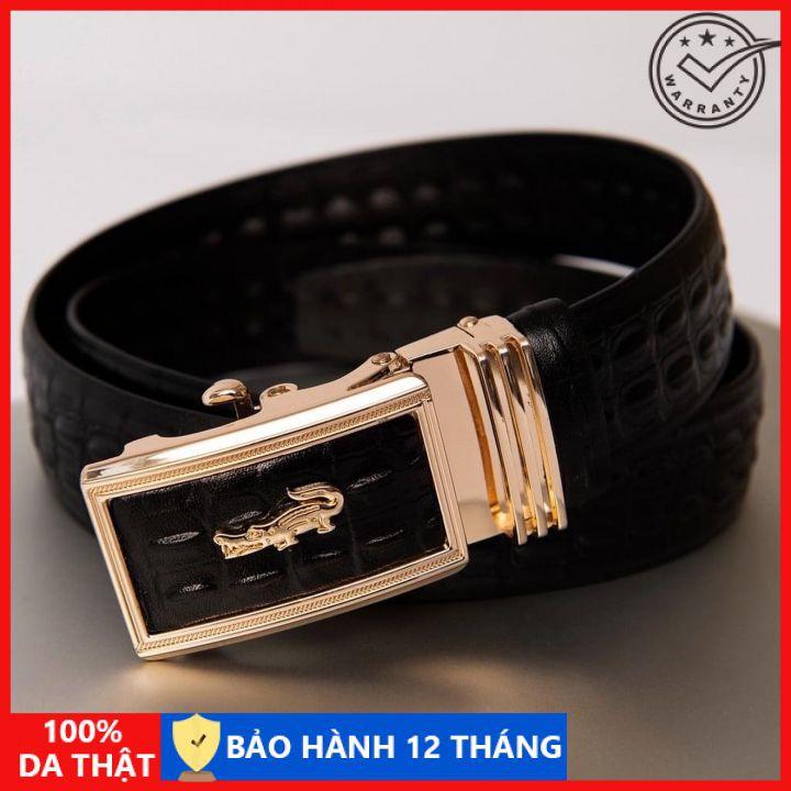 Thắt Lưng Nam Da Bò, Dây Lưng Nam Da Bò Nguyên Miếng ️ Khóa Tự Động ️ Dây Da Bò Dập Vân Cá Sấu