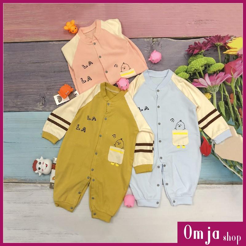 Áo Liền Quần, Body Liền Thân Cúc Bấm, Cotton Dài Tay Cho Bé 5-13KG - B04