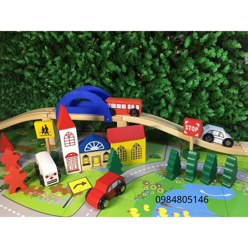 Đồ Chơi Gỗ Lắp Ghép MÔ HÌNH GIAO THÔNG Thành Phố An Toàn Cho Bé TONY TOYS