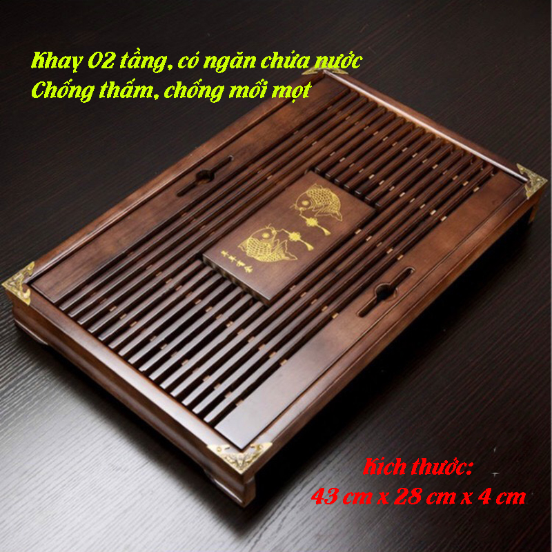 Khay Trà Tre Có Ngăn Đựng Nước K250